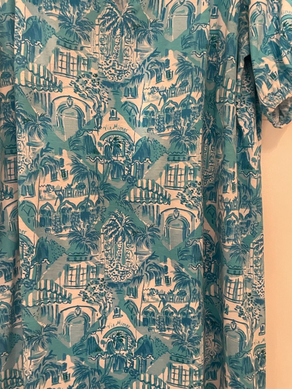 Lilly Pulitzer Easley Blue & White Printed V-Neck Dress in Sunny State of Mind - Picture 3 of 3